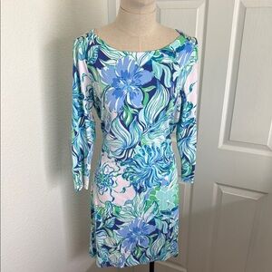 Lilly Pulitzer Floral Blue and Green Dress